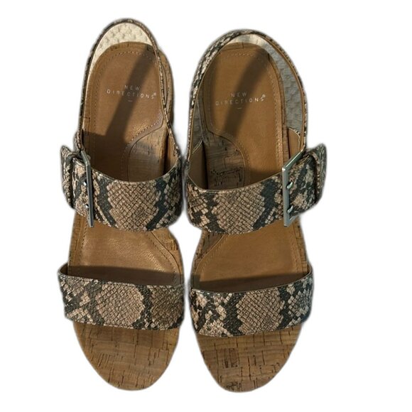 New Directions Women's Snakeskin Wedge Sandals Size 8.5 - Picture 5 of 6